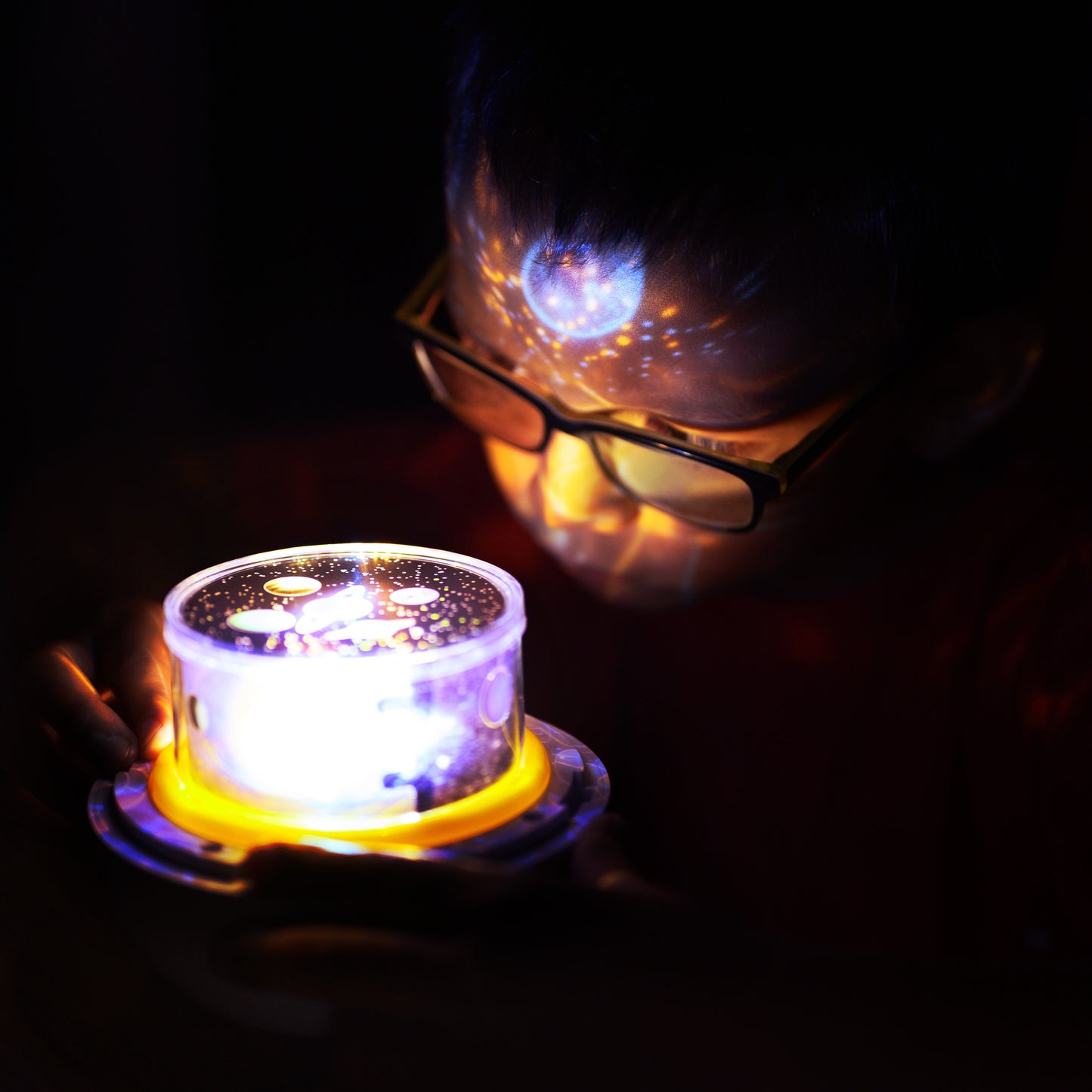 Kid with night light