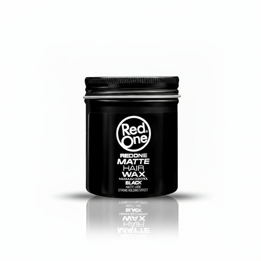Black hair wax container with 'RedOne' branding on a white background
